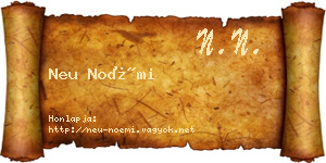 Neu Noémi névjegykártya